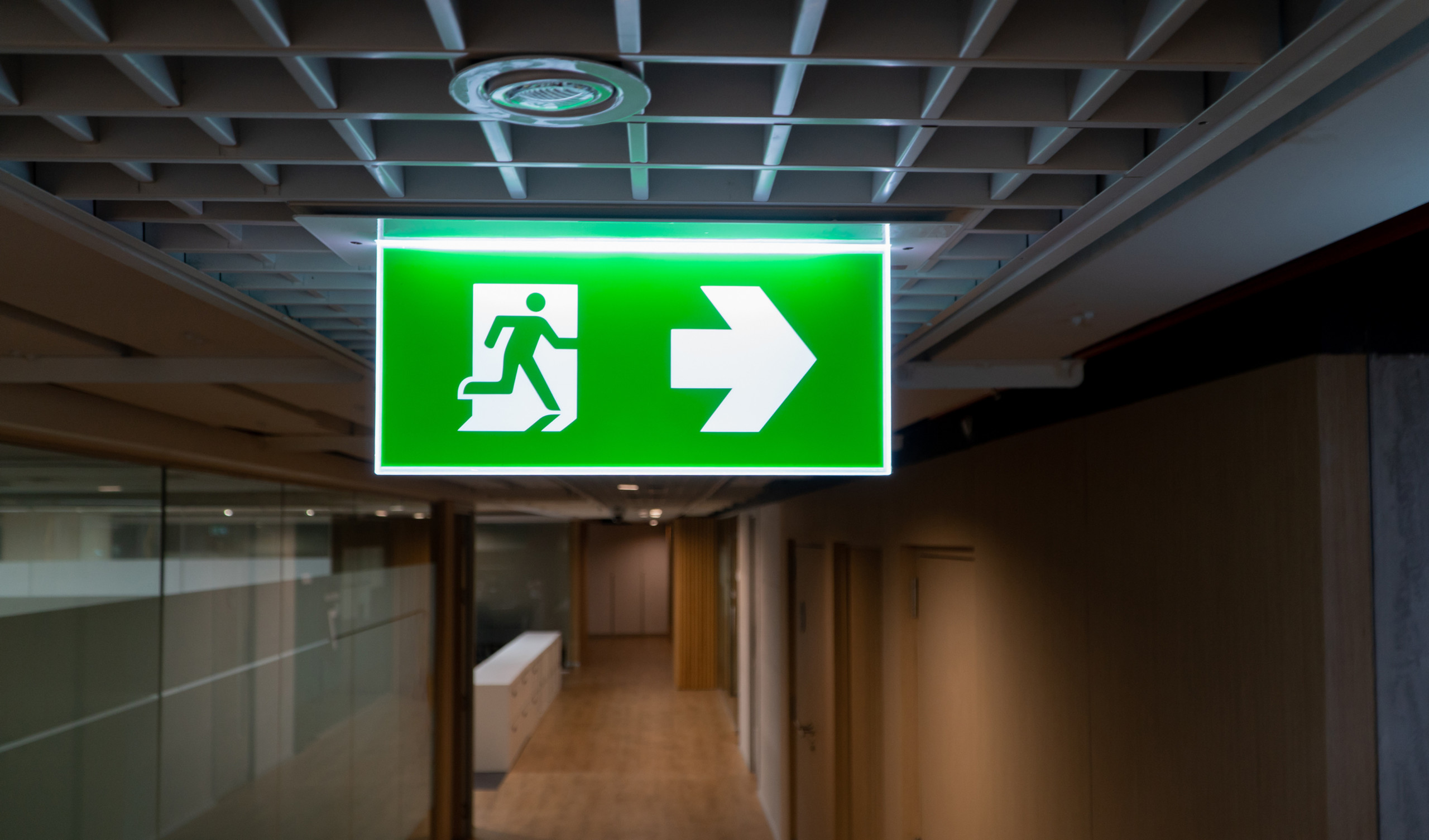 Fire escape sign  | fire safety in the workplace