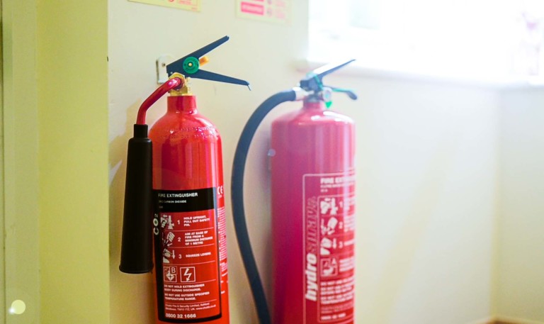 What are the different types of fire extinguishers in the UK?